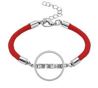 Destiny Takes A Hand Art Deco Fashion Lucky Red String Bracelet Rope Bracelet Handmade