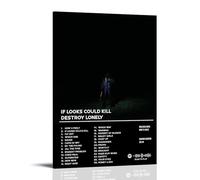 Destroy Lonely Poster Album If Looks Could Kill Poster Canva Colourfast Wall Art Decorative Painting for Living Room Bedroom Home Decor 08x12inch(20x30cm) Frame-style