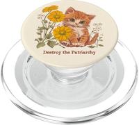 Destroy the Patriarchy Cute Kitten Graphic Funny Cat PopSockets PopGrip for MagSafe