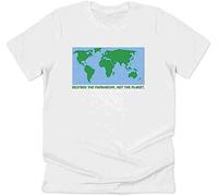 Destroy The Patriarchy Not The Planet T-Shirt Tee Climate Change Mother Earth White(Large)
