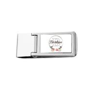 Destroy Wreath Letter Art Deco Fashion Slim Money Clip Stainless Holder Pocket Wallet