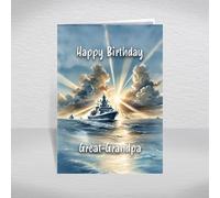 Destroyer Birthday Card for Great-Grandpa - Fast Naval Ship, WW2 and Cold War, Keepsake for Military History & Maritime Fans: Great-Grandpa Birthday Card (Size A5)