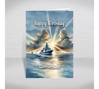 Destroyer Birthday Card for Son-in-Law - Fast Naval Ship, WW2 and Cold War, Keepsake for Military History & Maritime Fans: Son-in-Law Birthday Card (Size A5)