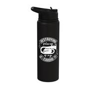 Destroying Silence is My Cardio Baritone Bass Player Stainless Steel Insulated Water Bottle