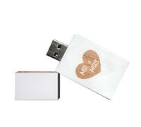 Desuerte 16GB White USB Flash Drive with MR & MRS Laser Engraving - Elegant Wedding Gift for Bride and Groom, Newlyweds