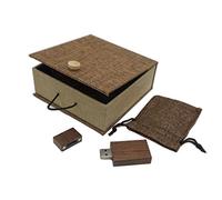 Desuerte 32GB Wooden USB Memory Stick Walnut USB Flash Drive with Cloth Gift Box for Wedding Birthday