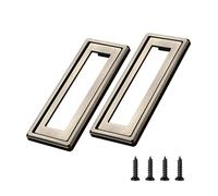 Desuibao 2 Pack Sliding Barn Door Handle, Zinc Alloy Recessed Cabinet Pull Handle, Flush Mount Door Pull Handle, Recessed Drawer Pulls, Closet Door Finger Hidden Ring Pull for Home Kitchen (Bronze)