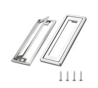 Desuibao 2 Pack Sliding Barn Door Handle, Zinc Alloy Recessed Cabinet Pull Handle, Flush Mount Door Pull Handle, Recessed Drawer Pulls, Closet Door Finger Hidden Ring Pull for Home Kitchen, Silver