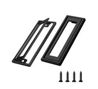 Desuibao 2 Pack Sliding Barn Door Handle, Zinc Alloy Recessed Cabinet Pull Handle, Flush Mount Door Pull Handle, Recessed Drawer Pulls, Closet Door Finger Hidden Ring Pull for Home Kitchen, Black