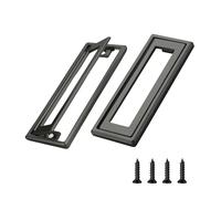 Desuibao 2 Pack Sliding Barn Door Handle, Zinc Alloy Recessed Cabinet Pull Handle, Flush Mount Door Pull Handle, Recessed Drawer Pulls, Closet Door Finger Hidden Ring Pull for Home Kitchen, Gray