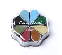 Desuibao 8 Colors Petal Ink Pad for Rubber Stamps, Washable Rainbow Stamp Pad, Colored Craft Ink Pads for Stamping, Card Making, Scrapbook, Finger Print Ink Pads for Paper Wood Fabric DIY, 1025
