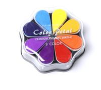 Desuibao 8 Colors Petal Ink Pad for Rubber Stamps, Washable Rainbow Stamp Pad, Colored Craft Ink Pads for Stamping, Card Making, Scrapbook, Finger Print Ink Pads for Paper Wood Fabric DIY, 1026