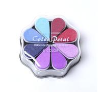 Desuibao 8 Colors Petal Ink Pad for Rubber Stamps, Washable Rainbow Stamp Pad, Colored Craft Ink Pads for Stamping, Card Making, Scrapbook, Finger Print Ink Pads for Paper Wood Fabric DIY, 1029