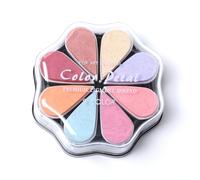 Desuibao 8 Colors Petal Ink Pad for Rubber Stamps, Washable Rainbow Stamp Pad, Colored Craft Ink Pads for Stamping, Card Making, Scrapbook, Finger Print Ink Pads for Paper Wood Fabric DIY, 1027