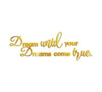 Desuibao Dream Until Your Dreams Come True Acrylic Mirror Wall Stickers, Inspirational Quotes Wall Decals Large Removable Motivational Saying, Peel and Stick Family Art Decor for Home Office, Gold