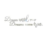 Desuibao Dream Until Your Dreams Come True Acrylic Mirror Wall Stickers, Inspirational Quotes Wall Decals Large Removable Motivational Saying, Peel and Stick Family Art Decor for Home Office, Silver