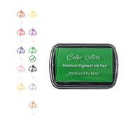 Desuibao Ink Pad for Stamps, Stamp Pads for Rubber Stamps, Washable Craft Ink Pad for Stamping, Permanent Fabric Ink Pad for Fingerprint, Card Making, Scrapbook, Paper, Wood (Green)