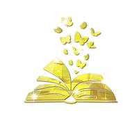 Desuibao Reading Corner Decor Acrylic Mirror Stickers, Peel and Stick Book Lover Butterfly Wall Art, Vinyl Read Sign for Home Library, Classroom Reading Nook Decoration, Gold