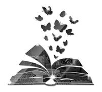 Desuibao Reading Corner Decor Acrylic Mirror Stickers, Peel and Stick Book Lover Butterfly Wall Stickers, Vinyl Read Sign Wall Deal, Home Library Wall Art Decoration for Classroom Reading Nook, Black