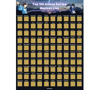 Desunecion 100 Anime Scratch Off Bucket List Poster - Top Animes with Vibrant Illustrations (16.5" x 23.4") - Never Wonder What Show to Watch Next - For Anime Lovers, Christmas, Birthdays and more
