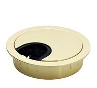 Desunia Polished Brass Metal Cable Grommet | 2 PieceinchesLock ininches Feature withinchesBrushinches Opening for Management of Office & Computer Desk Wires | 60mm (2 3/8Hole Opening | 1 Pack