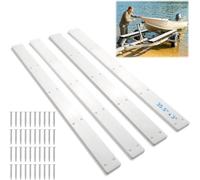 Desunqin 36" X 3" PE Trailer Bunk Glides, 4PCS Heavy Duty Boat Trailer Bunk Slide Pads with Screws and 10 Holes, Smoother Boat Trailer Glide Bunk Enders for Loadings and Launches Easier