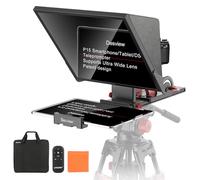 Desview P15 Teleprompter，15 inch Aluminum Alloy Liftable Teleprompter, High Display Glass, Compatible with iPad Tablet Phone DSLR Camera, No Assembly, Carry Case Included, Great for Video Making