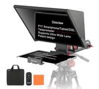 Desview P17 Teleprompter, 17 Inch Aluminum Alloy - 70/30 Beam Splitter Glass, Sun Visor, Bluetooth Remote Control and Foot Pedal, App Support for DSLR/Smartphone/Tablet
