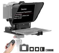 Desview P8 Portable Teleprompter for Smartphone & DSLR Mirrorless Camera | HD Beam Splitter, Up to 10" iPad/Tablet/Phone, Bluetooth Remote Control, APP Compatible with iOS/Android, for Video Recording
