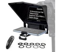 Desview T2 Teleprompter for Tablet Smartphone iPad up to 8 inch,70/30 Beam Splitter Glass,Teleprompter with Remote Control for DSLR Camera Phone Video Recording