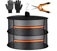 Desy & Feeci 2 Layer Mesh Hanging Herb Drying Rack Dry Net with Gardening Shears (D24xH16 inch)