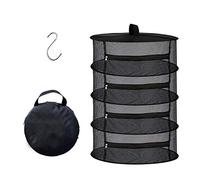 Desy & Feeci Drying Net, Mesh Hanging Herb Dryer Rack Collapsible Black (4 Tiers)