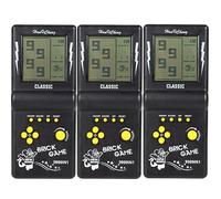 Desyeryamimi Handheld Brick Game Console,3.5-inch Large Screen Black Handheld Building Block Game,Tank Racing Electronic Game,Build in 23 Classic Games for Adults or Kids (1 Pcs)