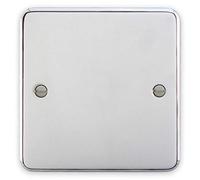 Deta 1900CH Blank Plate Polished Chrome - 1 Gang