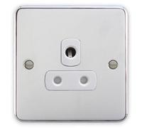 Deta 1928Chw Unswitched Socket Outlet - 5A (Polished Chrome / White Insert))