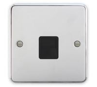 Deta 1962Chb Telephone Socket 1 Gang Extension Polished Chrome / Black Insert