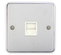 Deta 1962Chw Extension / Secondary Telephone Socket 1 Gang (Polished Chrome / White Insert)