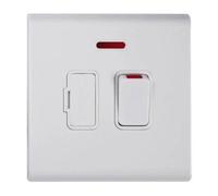 Deta 8643Whw Slimline Screwless 13A Switched Fused Spur With Neon White