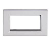 Deta 8689Whw Slimline Screwless 2 Gang 4 Euro Mod Plate