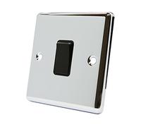 Deta Decorative 20A 1 Gang Dp Switch Chrome Black