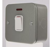 Deta Metal Clad 20A DP Switch With Neon & Back Box With Knockouts - M1214