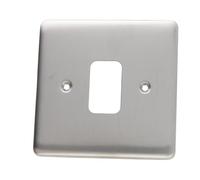 DETA G2801SS 1G Grid Switch Outlet Single Plate Wall Faceplate Stainless Steel
