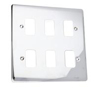 Deta G2805Ch 6G Grid 6 Switch Outlet 150X150mm Plate Wall Faceplate Chrome