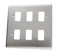 Deta G2805Ch 6G Grid 6 Switch Outlet 150X150mm Plate Wall Stainless Steel