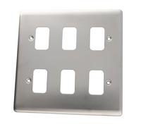 DETA G2805CH 6G Grid 6 Switch Outlet 150x150mm Plate Wall Stainless Steel