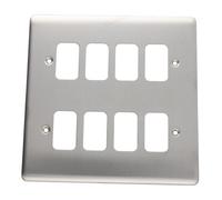 Deta G2806Ss Grid 8 Switch Outlet 150X150mm Plate Wall Faceplate Stainless Steel