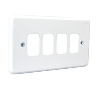 Deta G3304 'Slimline' Grid Front Plate 4 Gang White