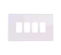 Deta G3374Wh Slimline Screwless 4 Gang Grid Front Plate