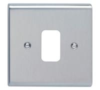 Deta G3421SS Slimline Decor Grid Switch Cover Plate - Stainless Steel 1 Gang