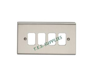 DETA G3424SC/4 Gang Grid Plate - Satin Chrome
